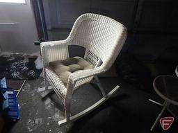 Plastic wicker rocker/rocking chair