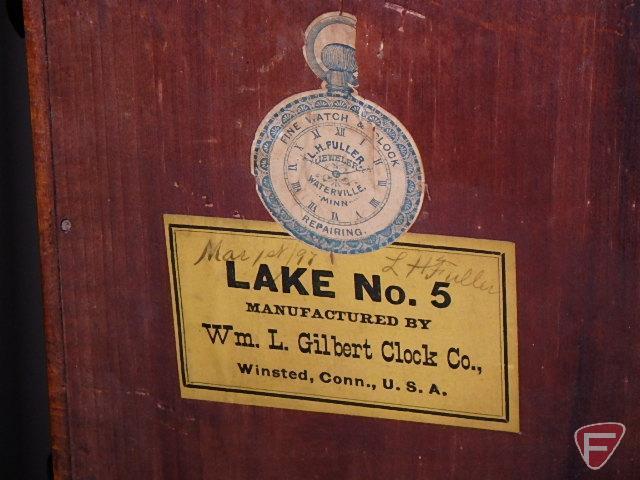 (2) mantle clocks: William L. Gilbert Clock Co. Lake No. 5 and E.N. Weich Mfg. Co.