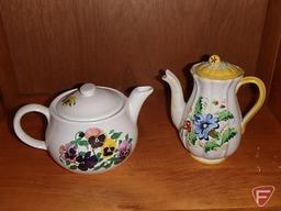 (9) ceramic teapots