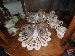 Cream and sugar sets; contents of cabinet