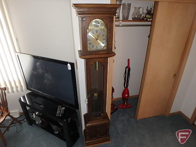 Cornwell grandfather clock with weights, 75"H