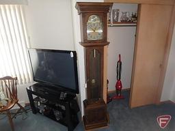 Cornwell grandfather clock with weights, 75"H