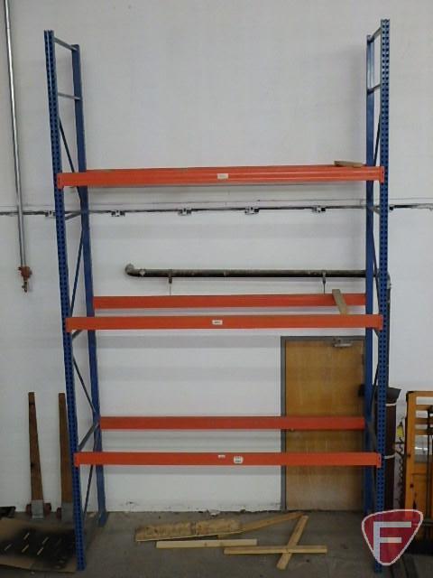 Pallet racking: (2) 216"X42" uprights and (8) 121" crossbars
