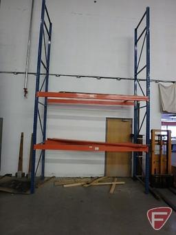 Pallet racking: (2) 216"X42" uprights and (8) 121" crossbars