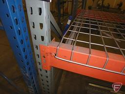 Pallet racking: (7) 228"X48" uprights, (48) 144" crossbars, and (48) metal grates with support beams