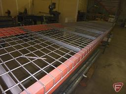 Pallet racking: (7) 228"X48" uprights, (48) 144" crossbars, and (48) metal grates with support beams