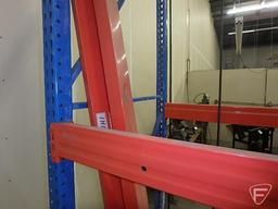 Pallet racking: (2) 216"X42" uprights, (1) 189"X42" upright, and (10) 121" crossbars