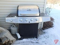 Charbroil gas grill model 463210310, 4 burner with side burner and tank