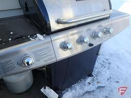 Charbroil gas grill model 463210310, 4 burner with side burner and tank
