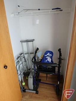 Assisted living equipment including walkers, blood pressure machine