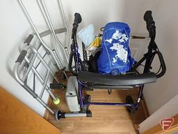 Assisted living equipment including walkers, blood pressure machine