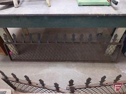 Wrought iron decorative fence/pieces, (1) 5ftLx18inH and (2) 28inLx18inH. 3 pieces