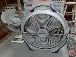 Galaxy 16in Oscillating fan and Lasko Wind Machine 3300. Both