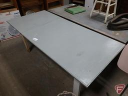 Painted wood table, 29inHx73inWx34inD