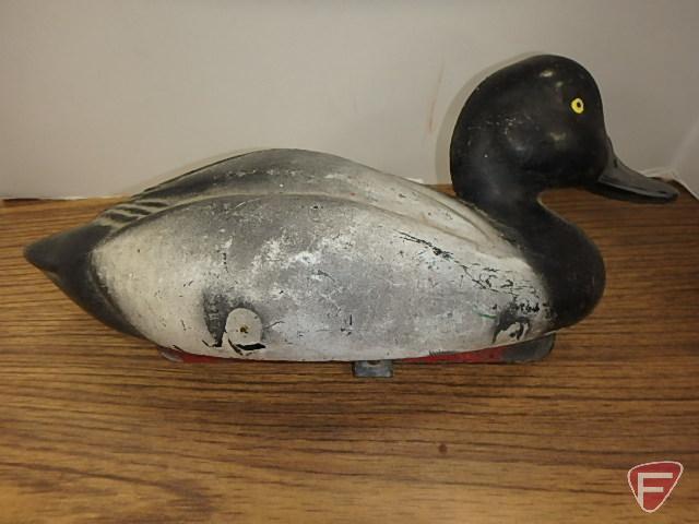 Duck decoys. Herters plastic, unknown make wood, J C Higgins Life-Like Decoy Sears Roebuck & Co.