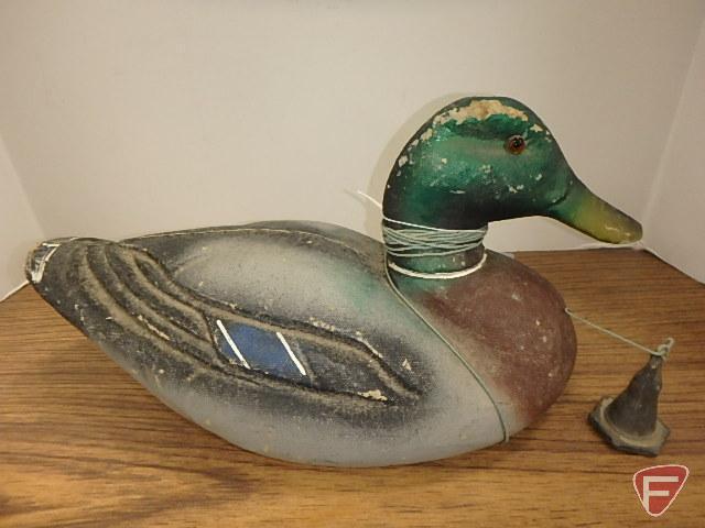 Duck decoys. Herters plastic, unknown make wood, J C Higgins Life-Like Decoy Sears Roebuck & Co.