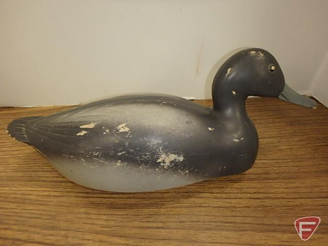 Duck decoys. Herters plastic, unknown make wood, J C Higgins Life-Like Decoy Sears Roebuck & Co.