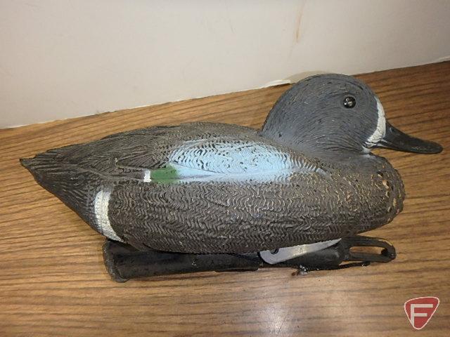 Duck decoys. Herters plastic, unknown make wood, J C Higgins Life-Like Decoy Sears Roebuck & Co.