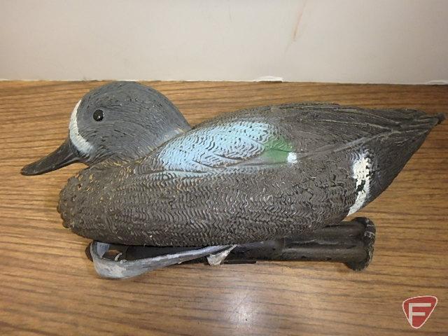 Duck decoys. Herters plastic, unknown make wood, J C Higgins Life-Like Decoy Sears Roebuck & Co.