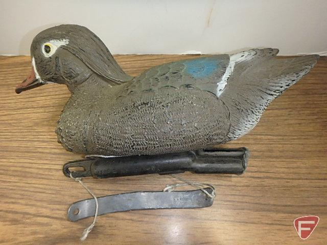 Duck decoys. Herters plastic, unknown make wood, J C Higgins Life-Like Decoy Sears Roebuck & Co.