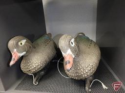 Duck decoys. Herters plastic, unknown make wood, J C Higgins Life-Like Decoy Sears Roebuck & Co.