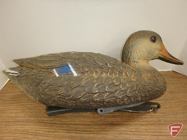 Duck decoys & (1) diving duck decoy. Carry-Lite Milwaukee paper composite, Carry-Lite Sport-Plast