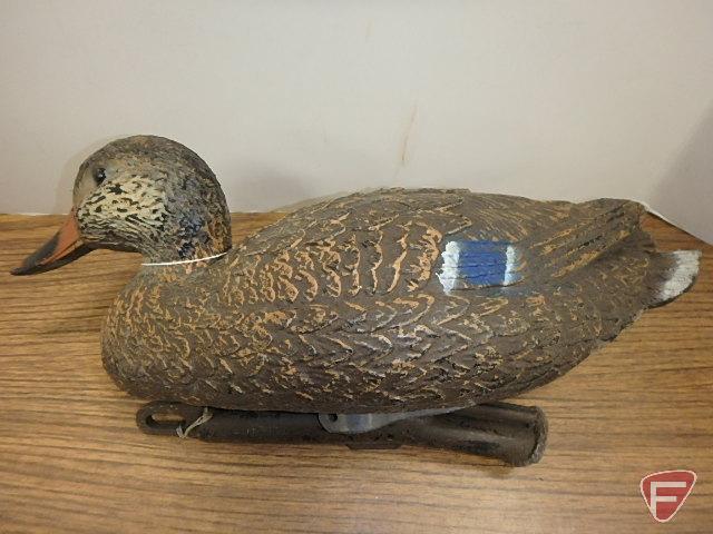 Duck decoys & (1) diving duck decoy. Carry-Lite Milwaukee paper composite, Carry-Lite Sport-Plast