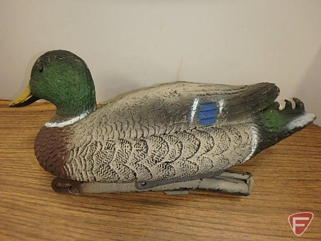 Duck decoys & (1) diving duck decoy. Carry-Lite Milwaukee paper composite, Carry-Lite Sport-Plast