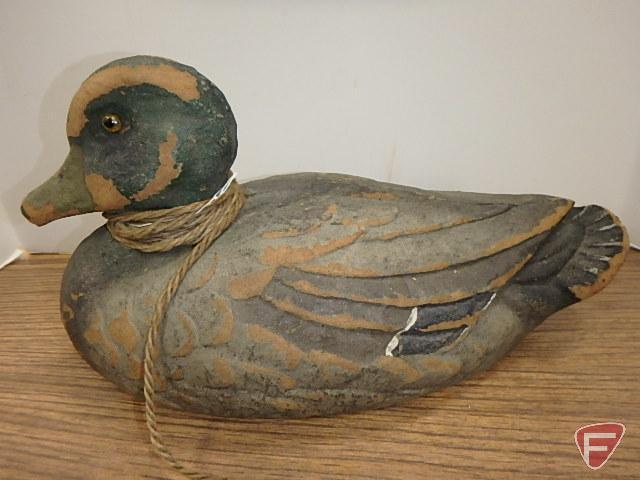 Duck decoys & (1) diving duck decoy. Carry-Lite Milwaukee paper composite, Carry-Lite Sport-Plast