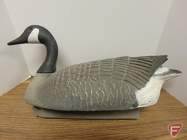 (4) Goose decoys, G & H, plastic, and (2) goose tail decoys, Carry-Lite Sport-Plast, all six