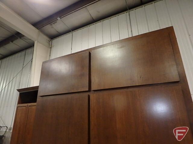 Wood 2 door cabinet with 4 drawer storage, 23-1/2"x42"x84"