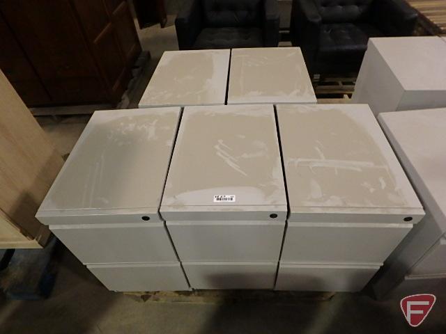 (5) 2 drawer metal filing cabinets