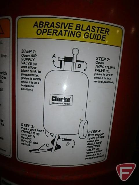 Clarke 10 gallon abrasive blaster with (2) bags of abrasive sand