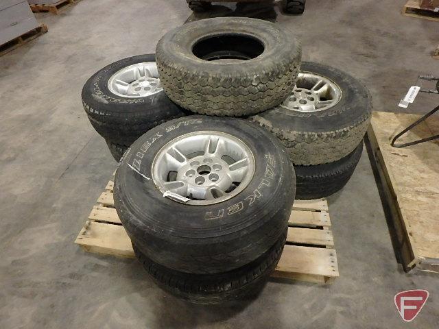 (4) Goodyear RT/S on six bolt Ram aluminum rims size 31x10.50 or 15LT