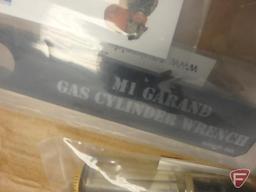 M1 Garand gas cylinder wrench, M1 Garand sling, cleaning rod, gun grease