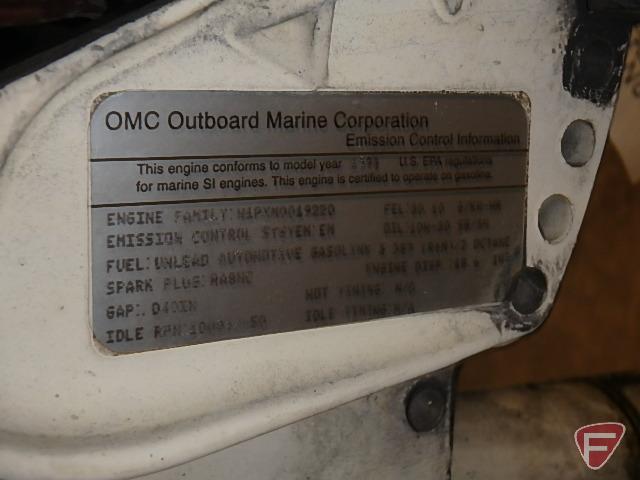 1998 Evinrude 9.9hp outboard boat motor, 4 stroke, sn G04519431