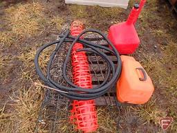 MIXED PALLET ORANGE SAFTEY FENCE, STIHL SAW CASE, METAL CAGES