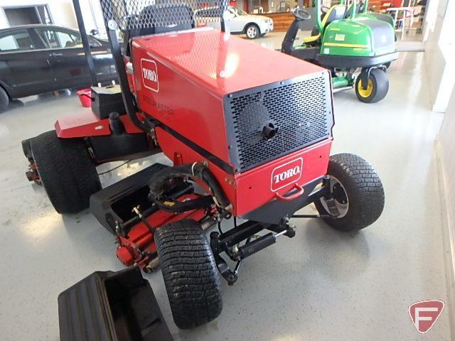 Toro 5200D fairway mower, 3168 hours showing, (5) 21" 8 blade reels, 2 wheel drive, ROPS, headlights