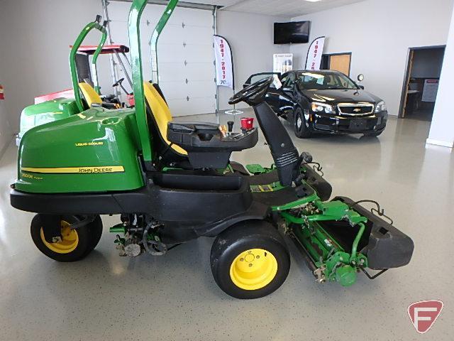 2007 John Deere 2500E Hybrid greens mower, 3293.9 hours showing, (3) 22" 11 blade reels, ROPS