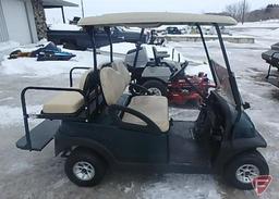 2008 Club Car Precedent gas golf car, green with roof, windshield, rear folding seat/flatbed