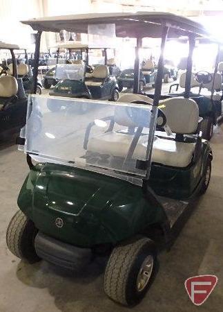 2012 Yamaha electric golf car, green, with top and windshield, SN: jw9-203622