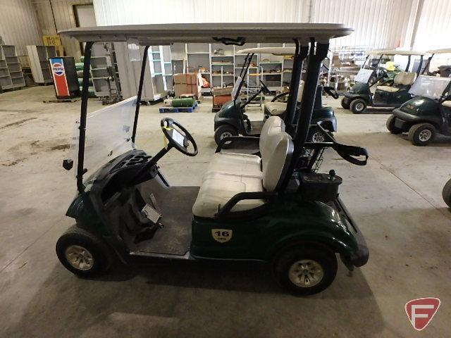 2012 Yamaha electric golf car, green, with top and windshield, SN: jw9-203622