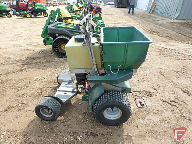 Permagreen Magnum standing fertilizer spreader/sprayer with Honda gas engine, SN: P100001-5411