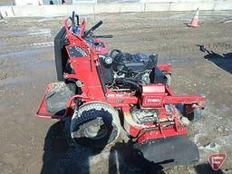 48" Toro Grandstander standing mower, 23 HP Kawasaki motor, 1,036 hours showing