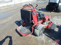 48" Toro Grandstander standing mower, 23 HP Kawasaki motor, 1,036 hours showing