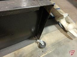 Testrite metal shop cabinet on casters, 4th caster needs repair, 18"x11"x25"H