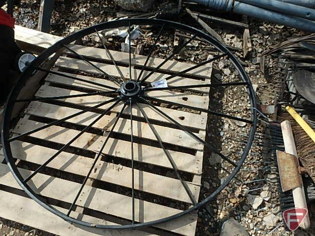 Steel wagon wheel, 53-1/2" dia.