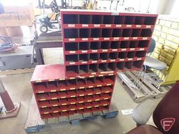 (2) 40-compartment hardware storage organizer bins, approx. 35" L x 12" W x 24" H