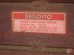 Bendito model 1840 hand brake, manual brake, no gauge maximum listed, 36" working area