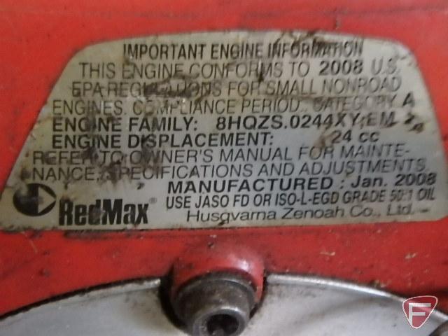 (7) RedMax gas yard tools: (5) weed whips, (1) edger, (1) powerhead